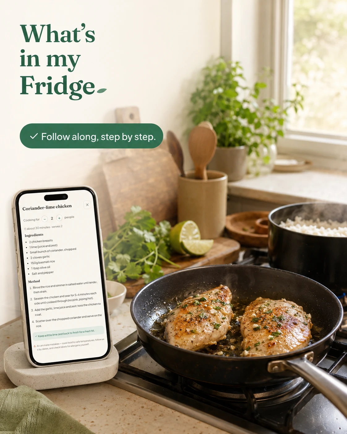 Clear steps, exact amounts — follow along right from your worktop.